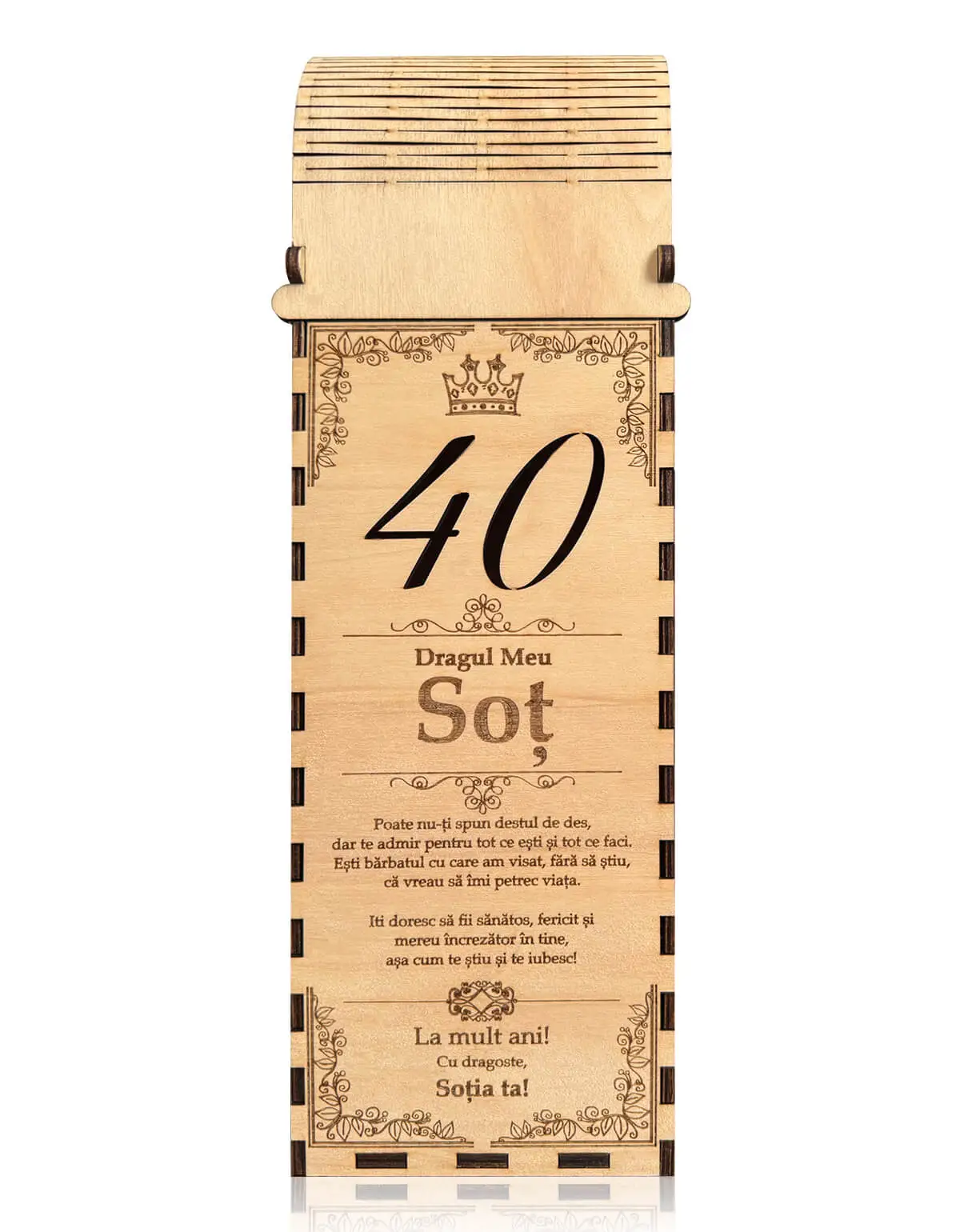 Cadou pentru Sot Zi de Nastere, Cutie Sticla de Vin Personalizata