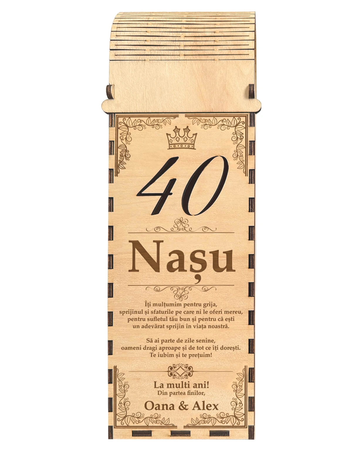 Cadou Nas Zi de Nastere: Cutie Vin Personalizata cu Mesaj