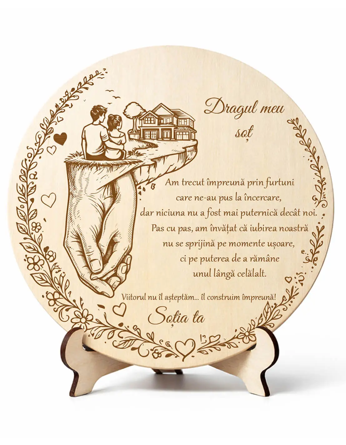 Cadou pentru Sot, Placheta Personalizata cu Mesaj Emotionant
