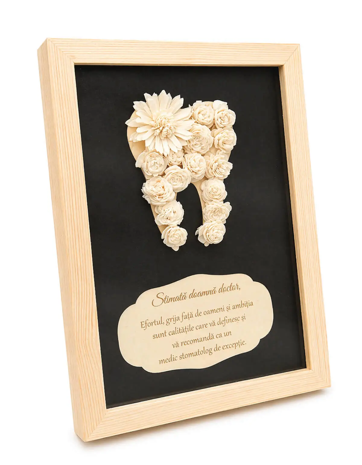 Cadou Medic Stomatolog Femeie, Tablou 3D Personalizat cu Flori