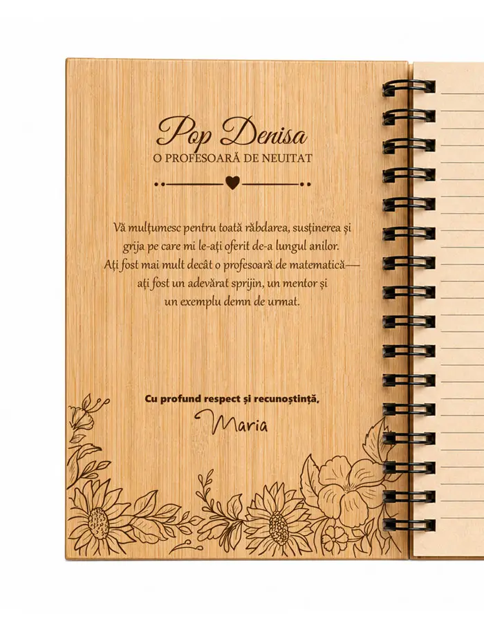 Cadou Diriginta | Profesoara de Matematica: Agenda cu Mesaj