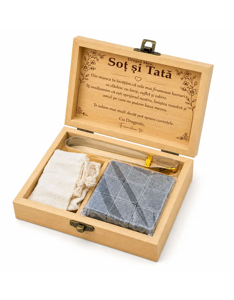 Cadou Sot Apicultor: Set Personalizat Whiskey – Zi de Nastere